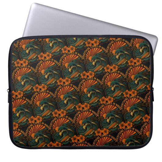 Alles kommt in Waves Retro Laptopschutzhülle (Vorderseite)