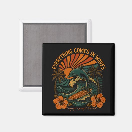 Alles kommt in Waves Retro Magnet (Vorderseite/Rückseite)