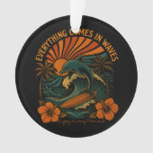 Alles kommt in Waves Retro Ornament (Vorderseite)