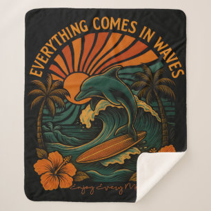 Alles kommt in Waves Retro Sherpadecke