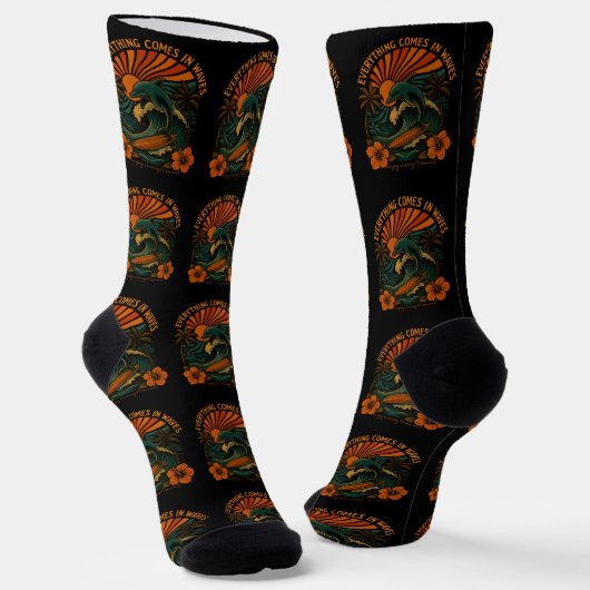 Alles kommt in Waves Retro Socken (Gewinkelt)