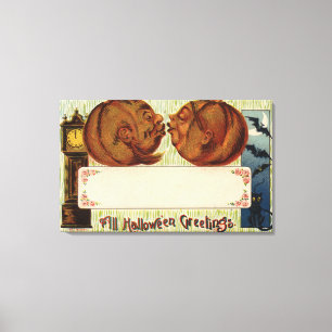 Alles Küssen Halloween-GreetingsPumpkins Leinwanddruck