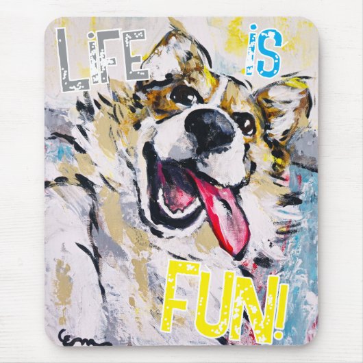 Alles lächeln, Life is fun! Mausteppich Mousepad (Vorne)