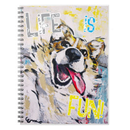 Alles lächeln, Life is fun! Spiralfotonotizbuch Notizblock
