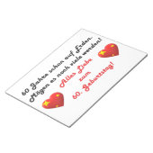 Alles liebe 60. Geburtstag-Spruch Notizblock (angewinkelt)