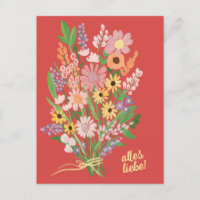 Alles Liebe Wildblumen süß Gouache Glückwunsch