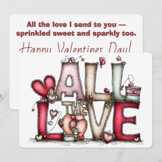 Alles Liebe zum Valentinstag Karte  (Vorne/Hinten)