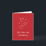 Alles Liebe zum Valentinstag, Valentinstag Karte<br><div class="desc">Alles Liebe zum Valentinstag,  Happy Valentinstag auf Deutsch. Valentinstag-Karte in deutscher Sprache mit Begrüßung und niedlicher Illustration. Diese deutsche Grußkarte ist für Ihre eigene Nachricht innen leer.</div>