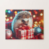Alles Lit Up Weihnachts-Igel Puzzle (Horizontal)