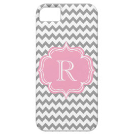 Alles Mädchenchic-Rosa und graue Zickzack Case-Mate iPhone Hülle