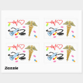 Alles medizinische rechteckiger aufkleber (Blatt)