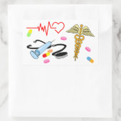 Alles medizinische rechteckiger aufkleber (Tasche)