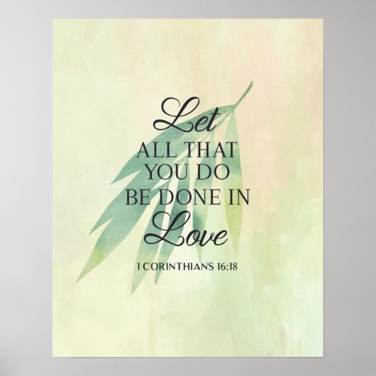 Alles mit der Liebe Inspiration Bible Verse Poster (Vorne)
