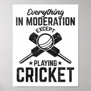 Alles mit Mäßigung außer Cricket spielen Poster