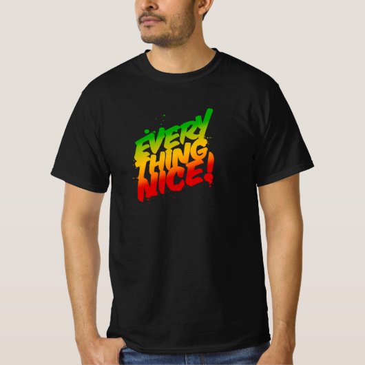Alles Nice Rasta Typografie Reggae T - Shirt (Vorderseite)