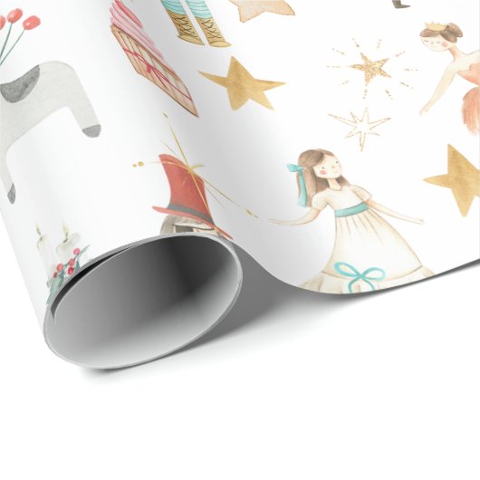 Alles Nutcracker Weihnachten Weiß Geschenkpapier (Rolleneckpunkt)