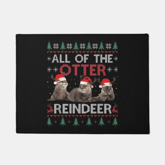 Alles Otter Rentier Weihnachten Ugly Pajamas Xmas Fußmatte (Vorderseite)