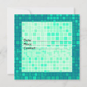 Alles Party Einladungs-Grün-Mosaik Einladung (Rückseite)