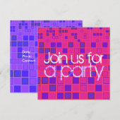 Alles Party Einladungs-Rosa-lila Mosaik Einladung (Vorne/Hinten)