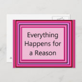 Alles passiert aus einem Grund Postkarte (Vorne/Hinten)