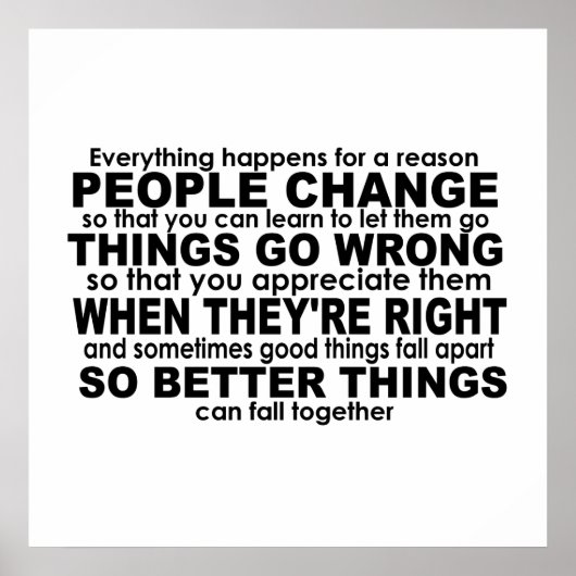 Alles passiert für einen Grund Inspiration Poster (Vorne)