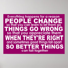 Alles passiert für einen Grund Inspiration, was Poster