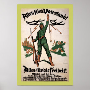 Alles Pelze Vaterland WWI Plakat (Grenze)