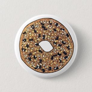 Alles Poppy Sesam Seed Bagel Frühstück Essen Button