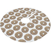 Alles Poppy Sesam Seed Bagel Frühstück Essen Polyester Weihnachtsbaumdecke (Schrägansicht)