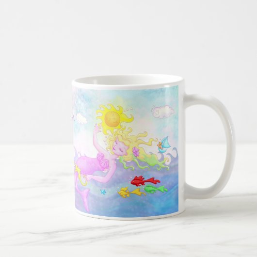 "Alles Rosa, denke ich" Meerjungfrau-Tasse Kaffeetasse (Rechts)