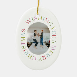 Alles rund um frohe Weihnachten Bunte Foto Ornamen Keramik Ornament