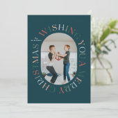 Alles rund um frohe Weihnachten farbenfrohe Foto-K Einladung (Stehend Vorderseite)