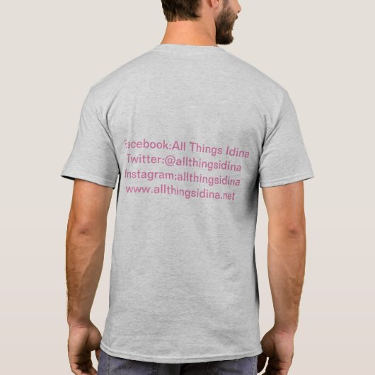 Alles Sachen Idina graue rosa Schreiben T-Shirt (Rückseite)
