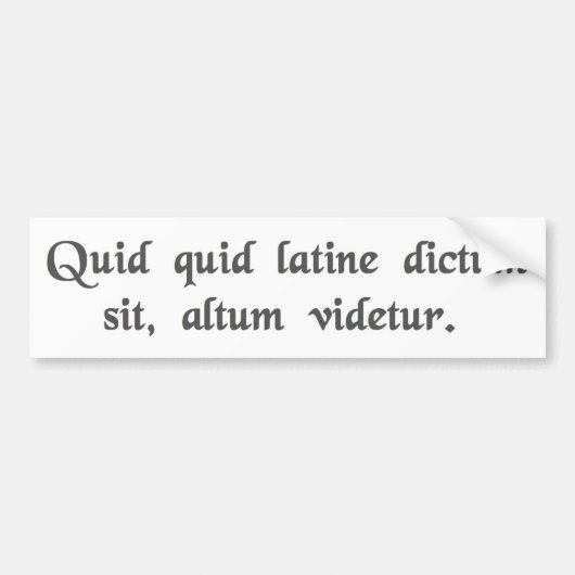 Alles sagte in den lateinischen profunden Tönen Autoaufkleber (Vorne)