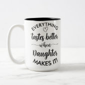 Alles schmeckt besser, wenn die Tochter es schafft Zweifarbige Tasse (Links)