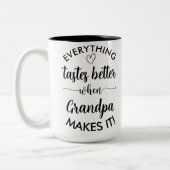 Alles schmeckt besser, wenn Großvater es schafft Zweifarbige Tasse (Links)