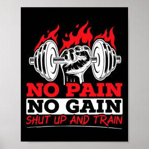 Alles Schmerz kein Gewinn Fitnessstudio Gewichtheb Poster