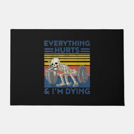 Alles schmerzt Weightlift Ness Gym Geschenk Fußmatte (Vorderseite)