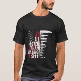 Alles schneller als 911 US-Flag Gun for T-Shirt