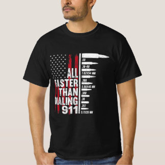 Alles schneller als das 911-Amerikanische Flag Gun T-Shirt