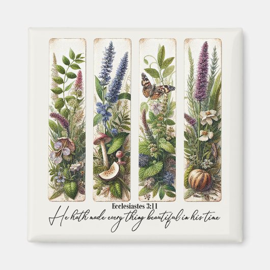 Alles Schöne in Seiner Zeit botanisch Magnet (Vorne)