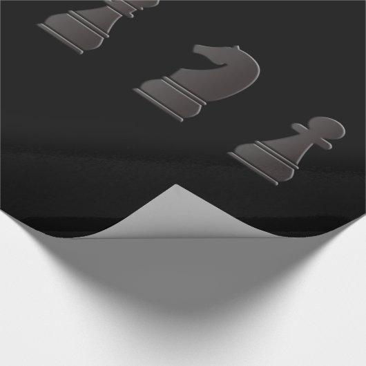 Alles schwarze Weiß, Schachstücke Geschenkpapier (Ecke)