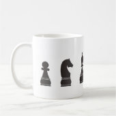 Alles schwarze Weiß, Schachstücke Kaffeetasse (Links)