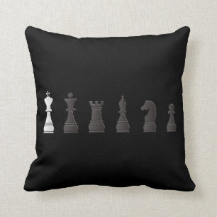 Alles schwarze Weiß, Schachstücke Kissen