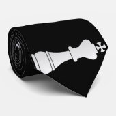 Alles schwarze Weiß, Schachstücke Krawatte (Gerollt)