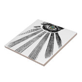 Alles sehende Augen-Quadrat und Kompass Freimaurer Fliese (Seite)