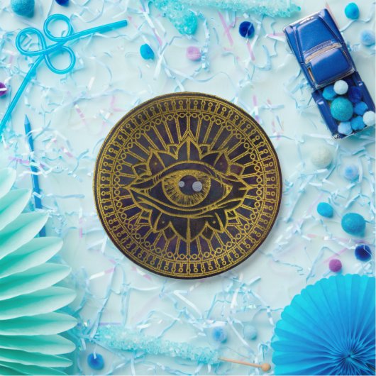 Alles sehende mystische Augen-Gold auf Pappteller (Party)