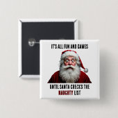 Alles Spaß und Spiele, Niedlich Weihnachten Button (Vorne & Hinten)