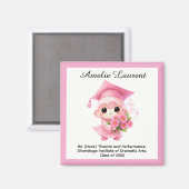 🎓 Alles Text individuell Chibi Bloom Abschluss Magnet (Vorderseite/Rückseite)