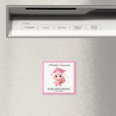 🎓 Alles Text individuell Chibi Bloom Abschluss Magnet (In Situ (Geschirrspüler))